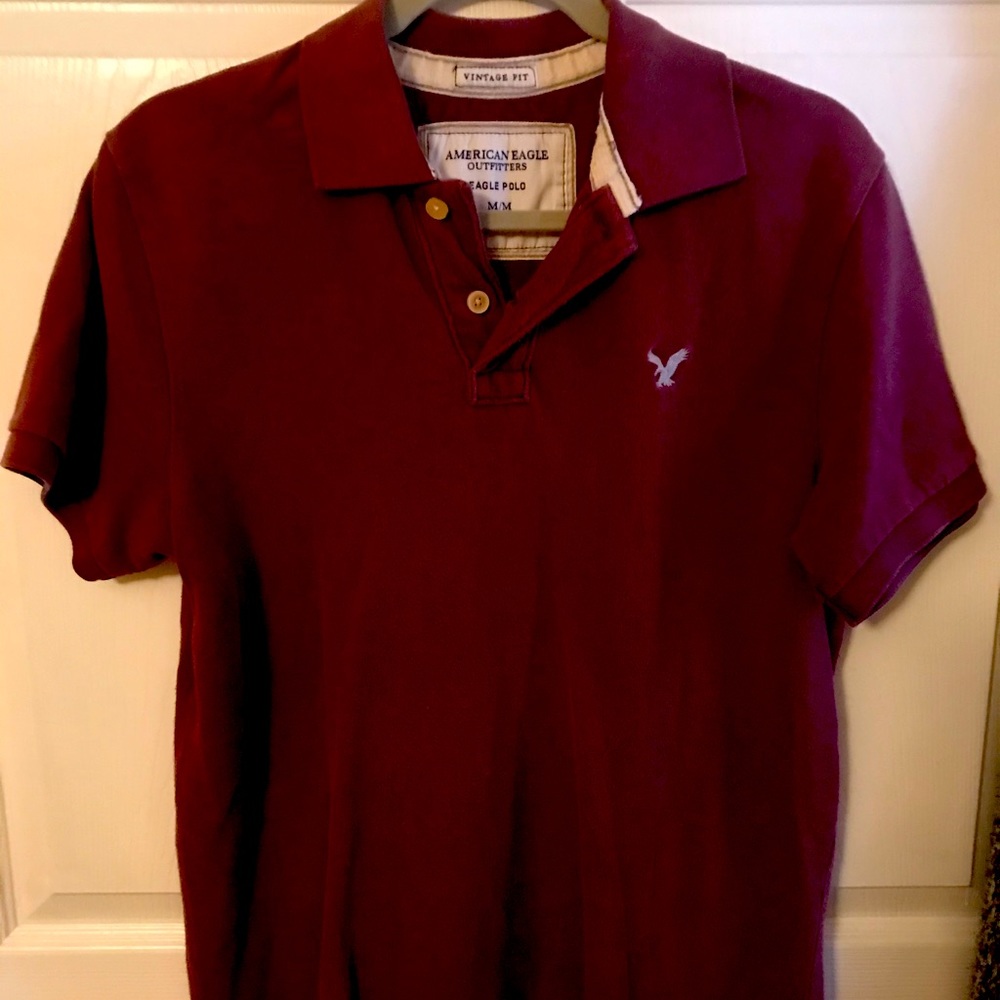 Men’s American Eagle  polo. Med. Deep Burgundy